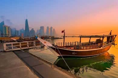 Doha: Sunset/Serenade Doha’s Skyline Traditional Dhow Cruise