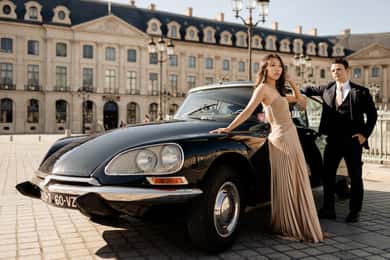 Paris: 1-Weg Parc Asterix/Disneyland Citroën DS 21 Transfer