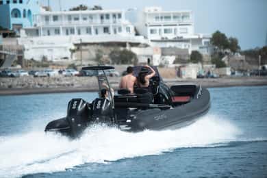 Santorini : Luxury Rib rental with Captain & Fuel included