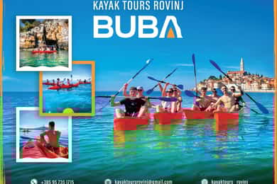 Rovinj: BUBA-KAYAK TOURS, Schnorcheln, Klippenspringen & Getränke