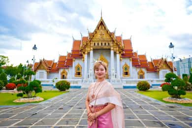Bangkok: Golden Mount & Marble Temple ochtendtour - tuktuk