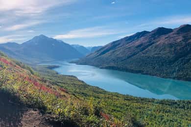 Beautiful nature around Anchorage Waterfall, Lake, Mountains
