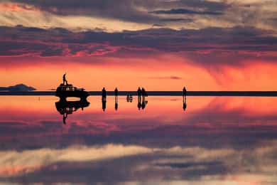From Uyuni: Sunset and Night Stars in Uyuni Salt Flat