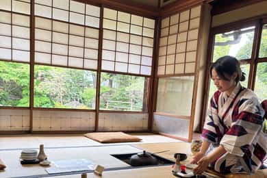 Yokohama : Cerimónia do chá com doces e lembranças