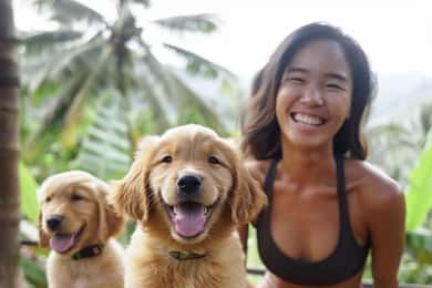 Bali: Canggu & Ubud Puppy Yoga Class with Refreshing Drinks