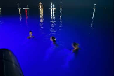 Palermo: Mondello boat party at Night with drinks and snacks