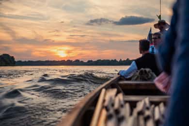 Toruń: Sunset on the Vistula From a Traditional Boat.