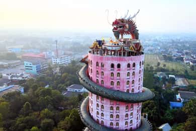 From Bangkok: Don Wai Market, Wat Samphran & Lotus Café Tour