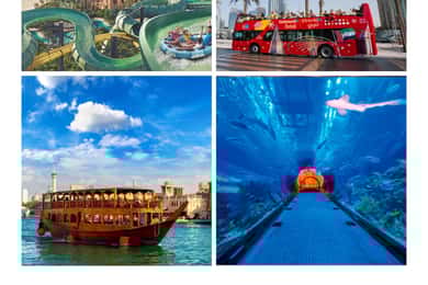 Dubai: Hop-On/Hop-Off-Bus-Tour, Aquaventure und Dhow Cruise