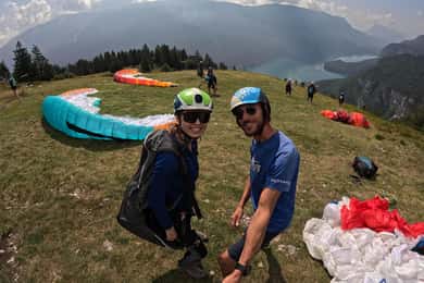 Paragliding on Lake Molveno