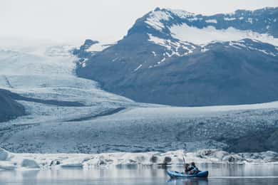 Heinabergslón glaciärlagun – kajakpaddling och vandring