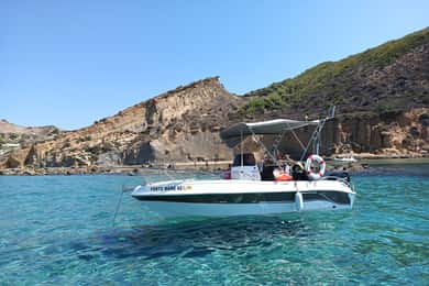 Boat tour of the Agrigento coast with licensed tour guide on board