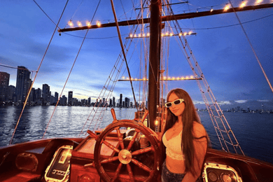 Sunset over Cartagena Bay on the Phantom Boat
