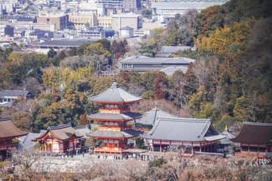 京都を上から眺める：清水の景色を望む阿弥陀山ハイキング