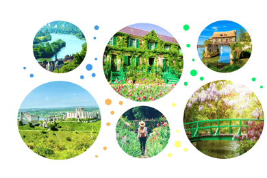 Fra Paris: Giverny, Monets hus og haver, Panorama-ruinerne