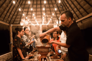 Gourmet experience, traditional flavors in an exclusive beach club +Wine