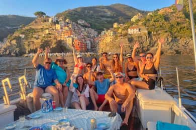Cinque Terre: Sunset Boat Tour on Traditional Ligurian Gozzo
