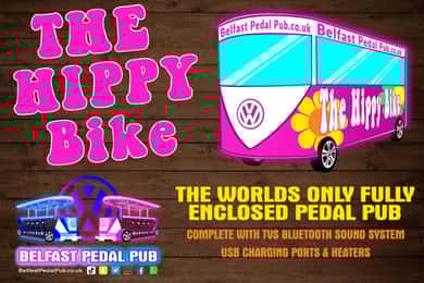 Fully Enclosed Pink Party Bike around Belfast