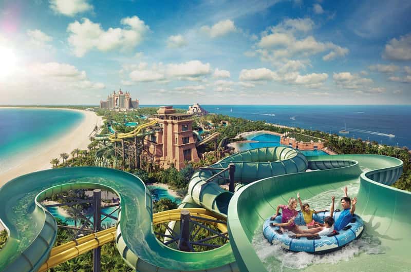 Aquaventure Waterpark at Atlantis Dubai: slides and towers