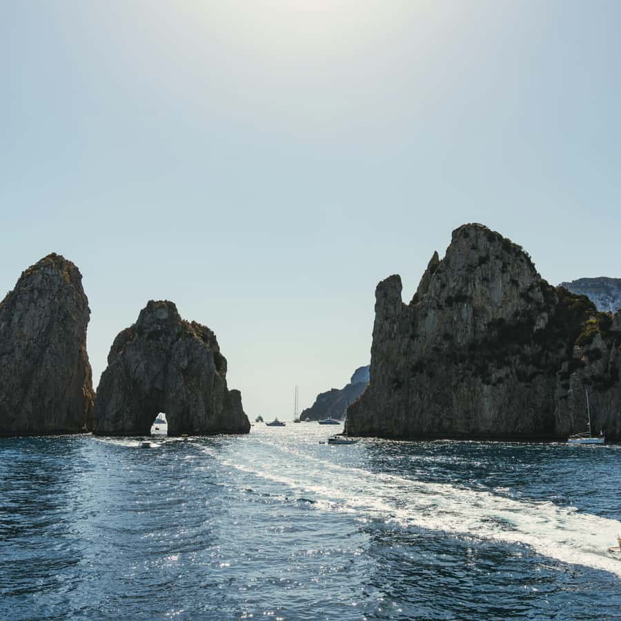 From Sorrento: Capri Boat Cruise with Drinks & Pickup