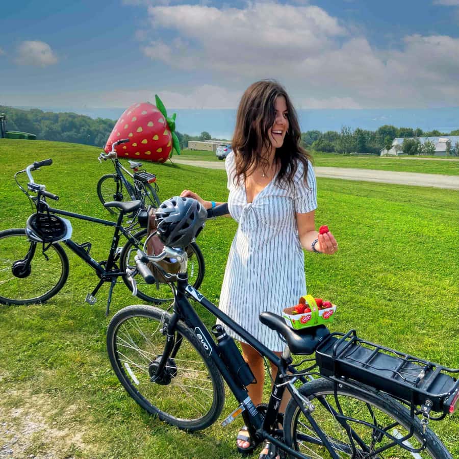 Québec visite guidée en vélo électrique de l'île d'Orléans avec