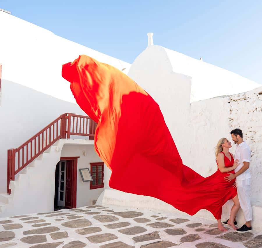 Flying Dress Photoshooting Mykonos