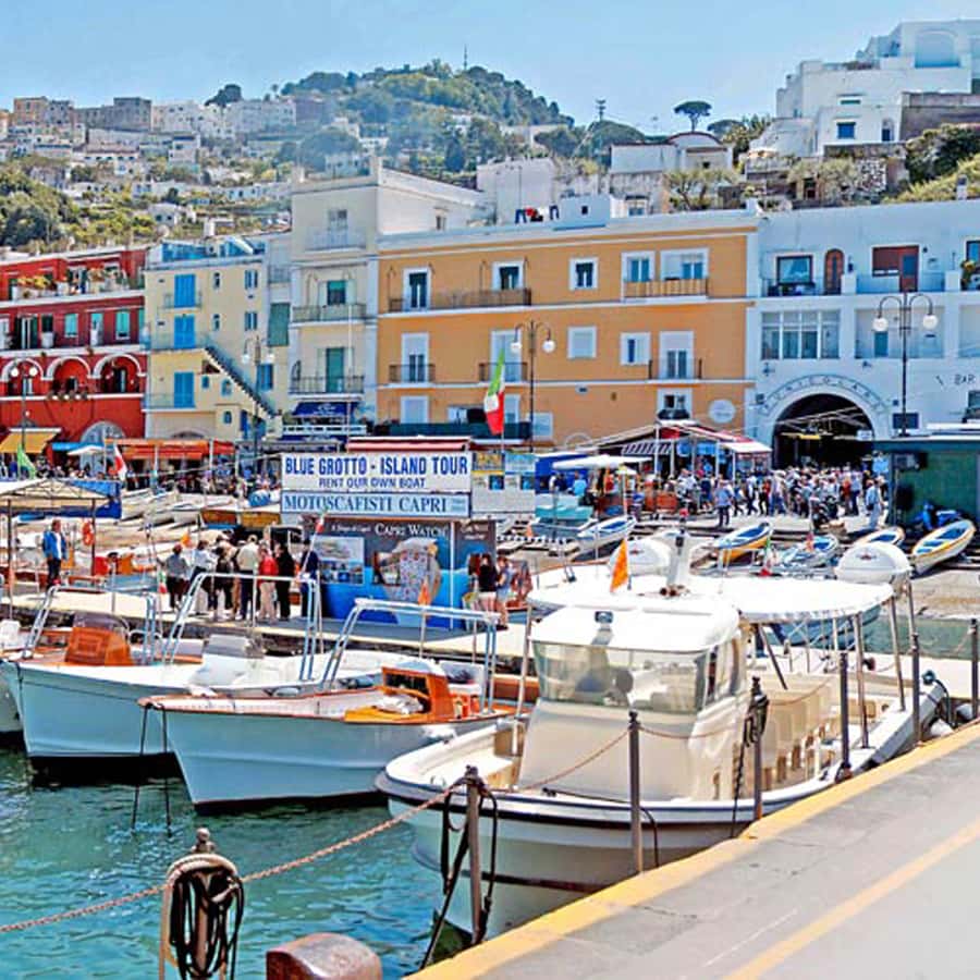 Capri: Island Boat Tour with Blue Grotto Stop