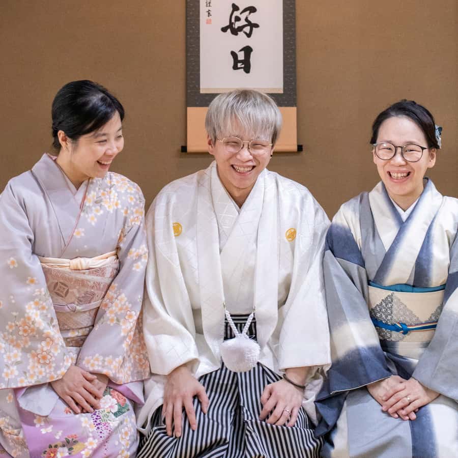 Interior of traditional Japanese cultural museum with kimono photography session, showcasing climate-controlled environments perfect for rainy day kimono rental experiences and cultural exploration