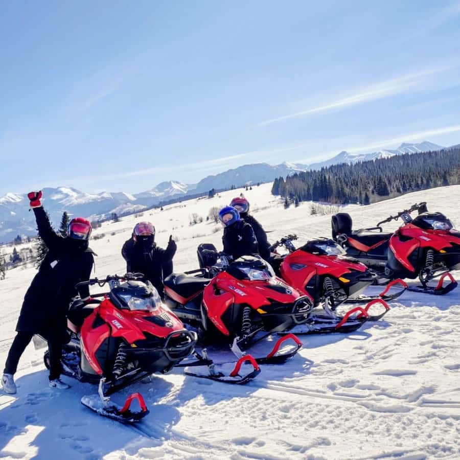 From Krakow: Snowmobile Adventure with Thermal Pools Visit