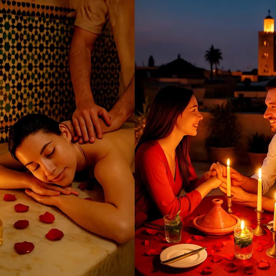 Marrakech: Blissful Spa Escape Romantic Candlelight Dinner