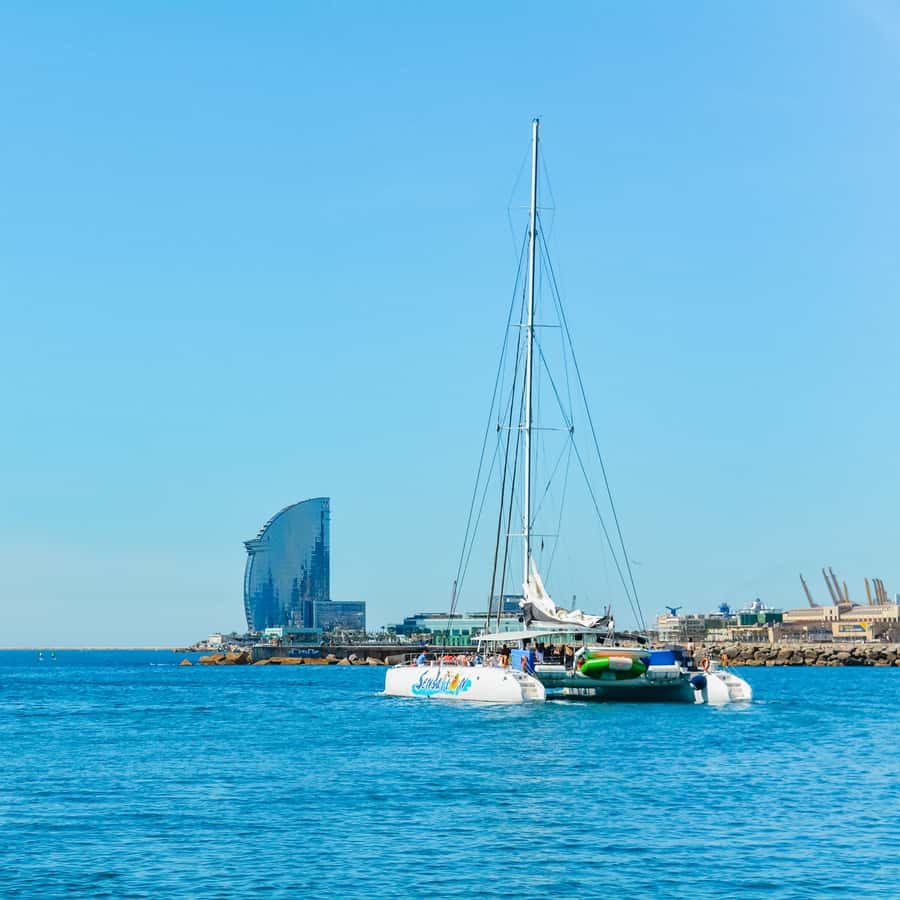 Barcelona: Catamaran Party Cruise with BBQ Meal