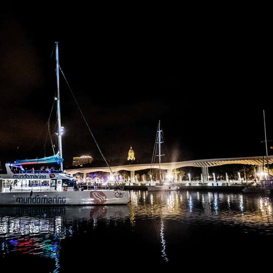 Malaga: Catamaran Sunset or Night Cruise w/ Live DJ & Drink