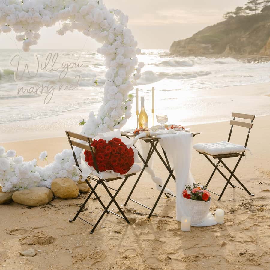 Décoration Demande En Fiancaille Romantique Algarve Pique-nique