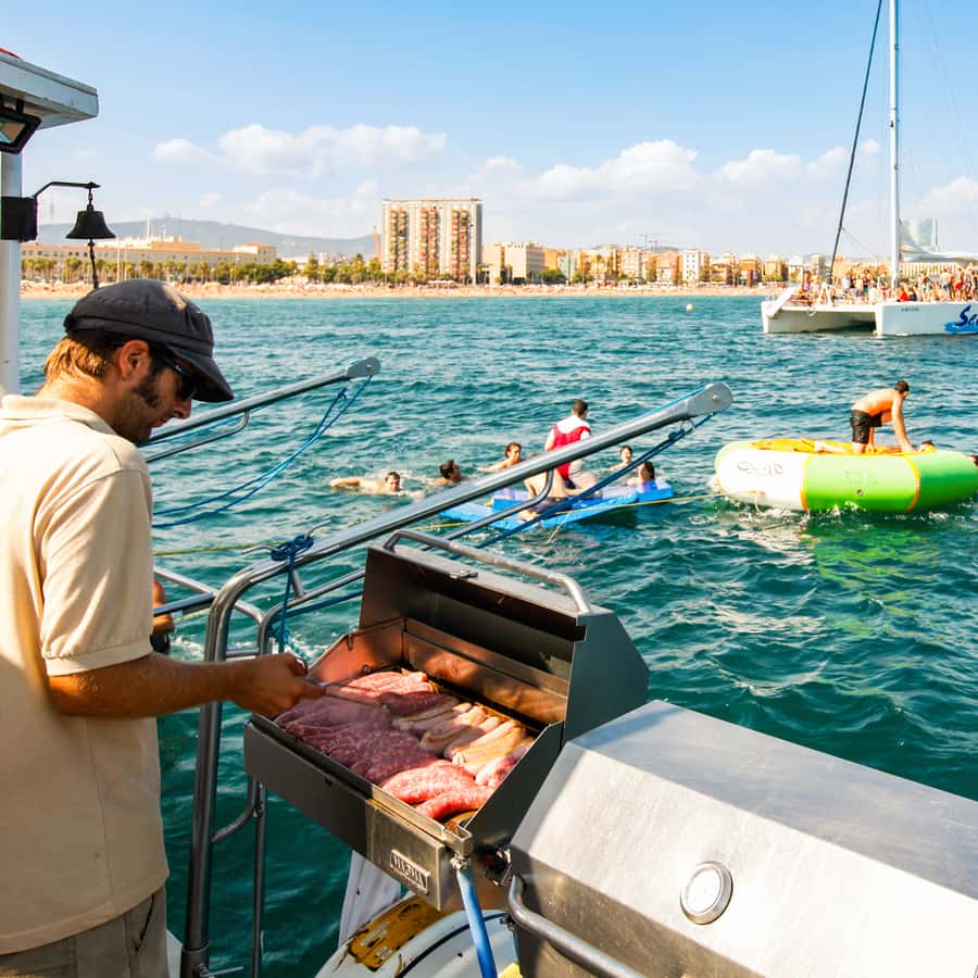 Barcelona: Catamaran Party Cruise with BBQ Meal