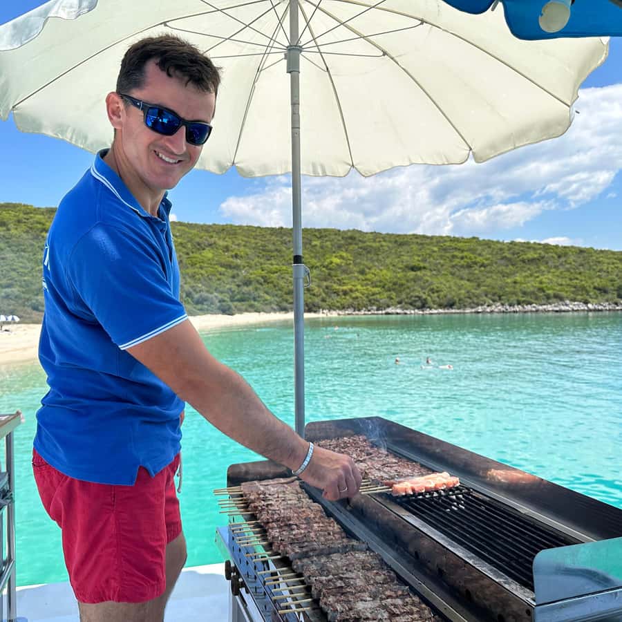 Nydri: Island Hopping Boat Cruise with Beach BBQ Lunch GetYourGuide
