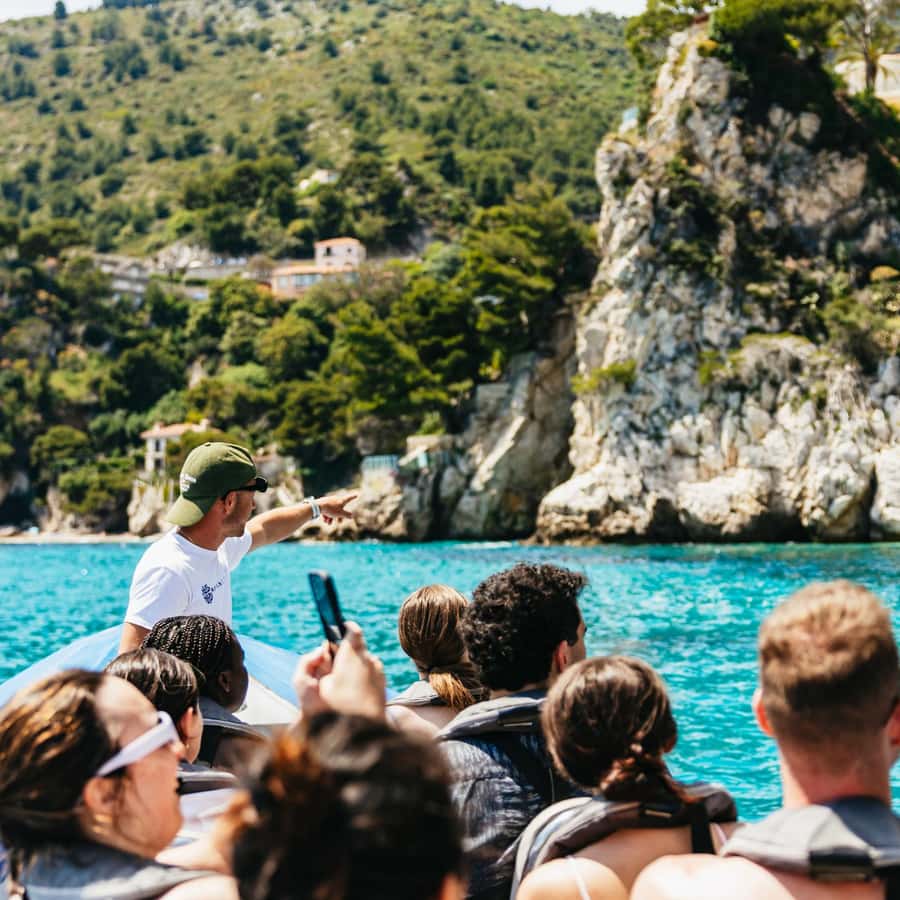 Nice: Mala Caves, Villefranche & Snorkeling Boat Tour