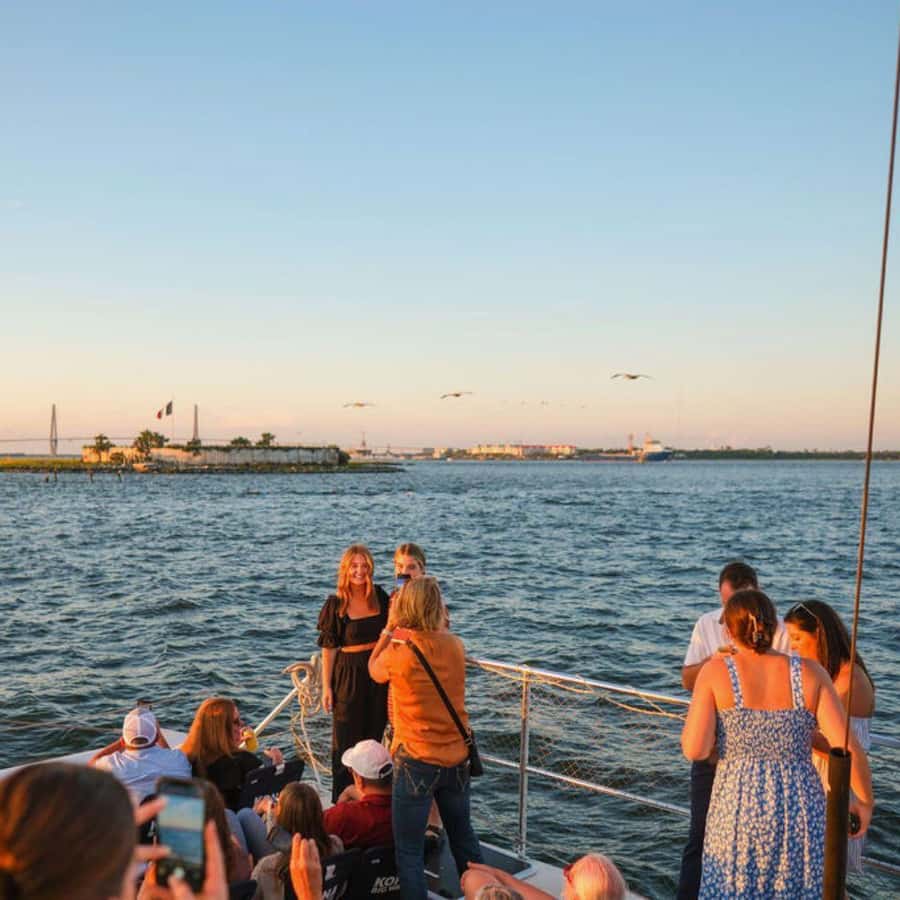 Charleston Sunset Sailing on 50-Foot Catamaran w/Bar