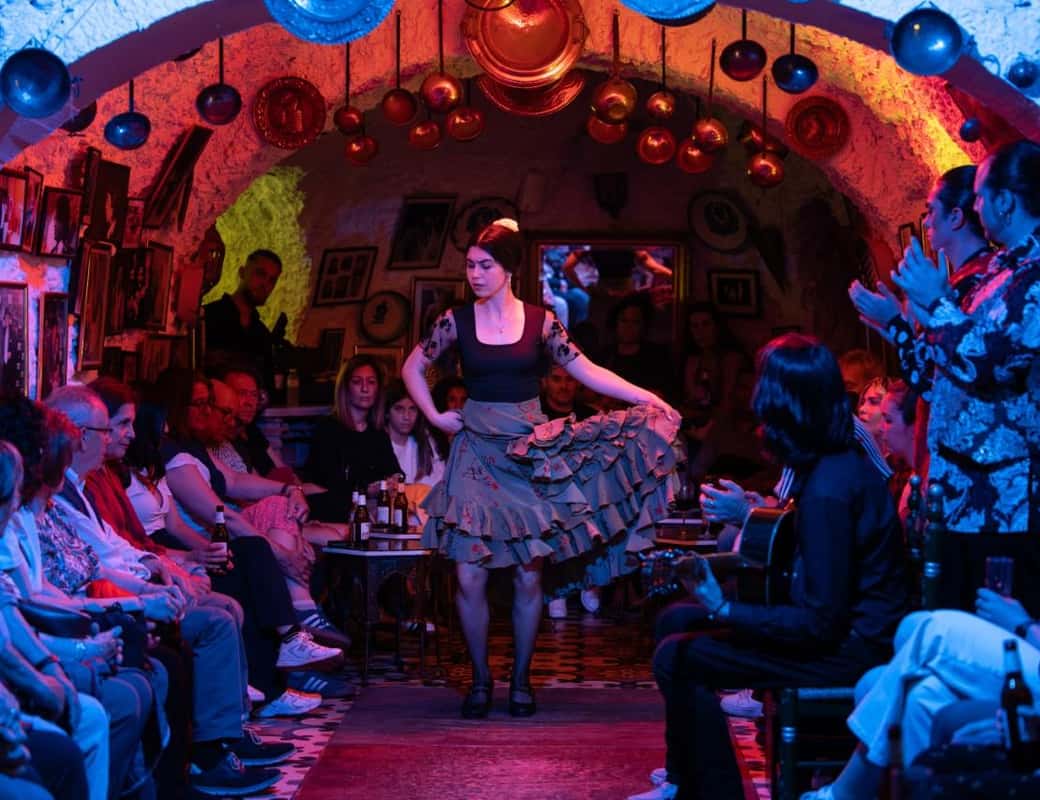 Flamencoshow in grotten van Sacromonte, Granada