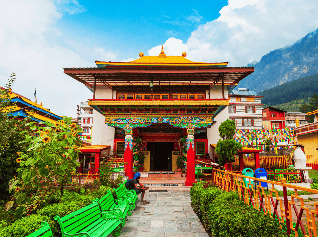 Aerial view of a star-shaped fort in Sakleshpur