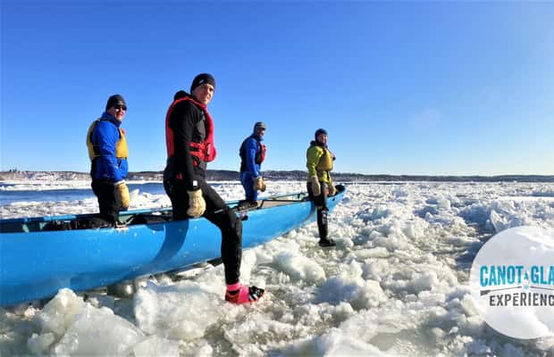 image n.1 of Quebec City: Ice Canoeing with Hot Chocolate & Sauna activity in Quebec, uploaded by supplier