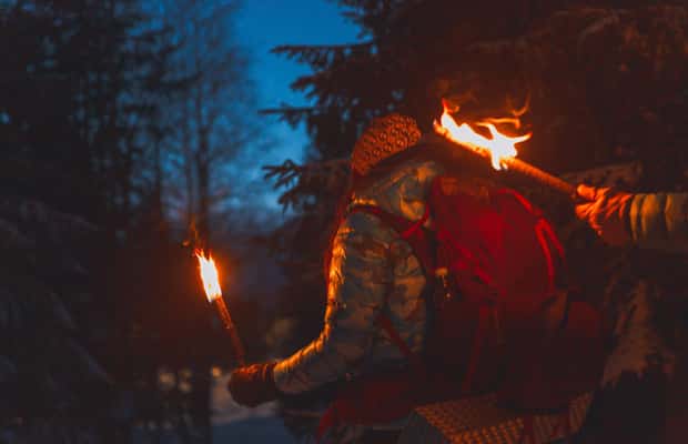 image n.1 of Oslo: Snowy Forest Torchlight Walk with Campfire activity in Oslo, uploaded by supplier