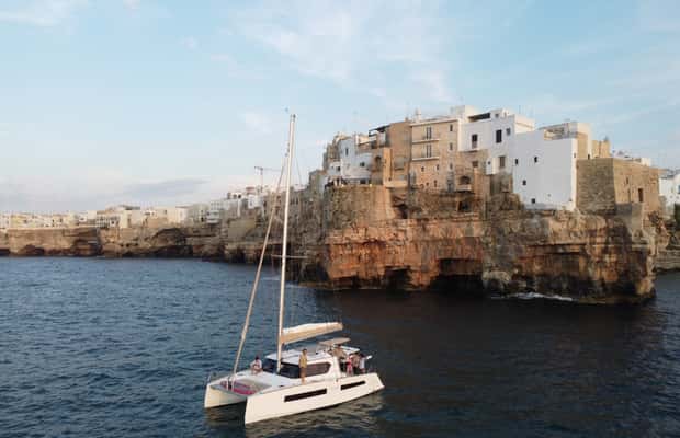 image n.1 of Polignano a Mare: Catamaran Tour with Aperitif & Local Food activity in Polignano a Mare, uploaded by supplier