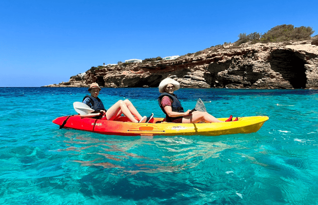 image n.1 of Ibiza: Sea Cave Tour with Guided Kayaking and Snorkeling activity in Balearic Islands, uploaded by supplier