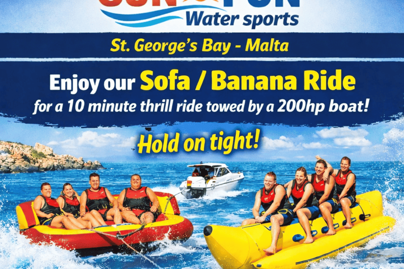 St Julians: Banana Rides / Sofa Rides