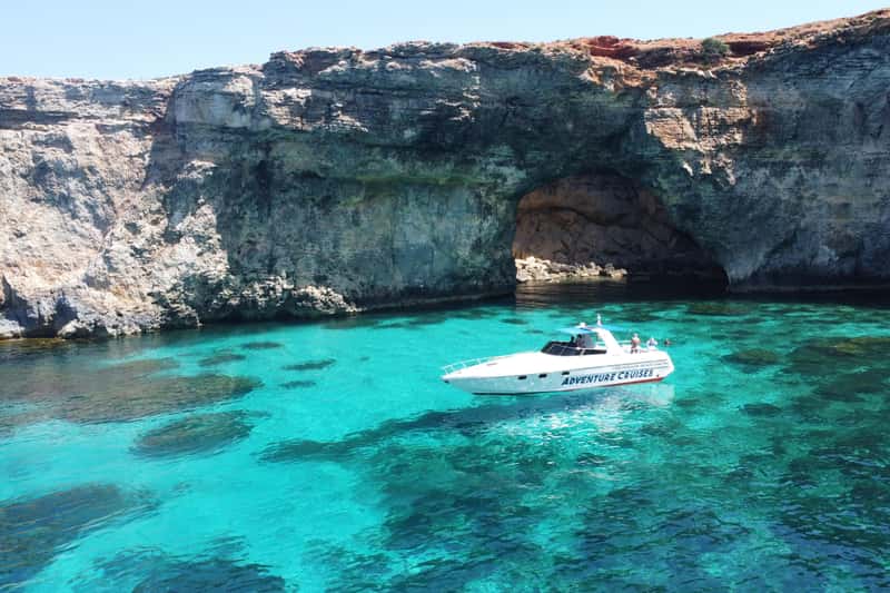 Sliema: Boat Trip to Comino Blue Lagoon, Gozo, and Caves
