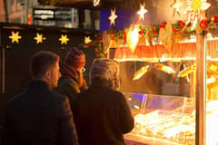 A stall with paper stars