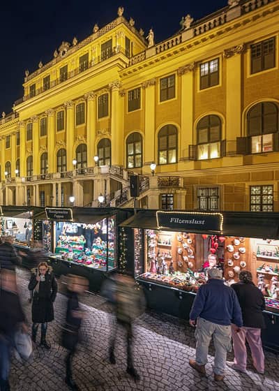Schönbrunn Christmas market at night