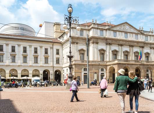 Details van het theater van La Scala in Milaan