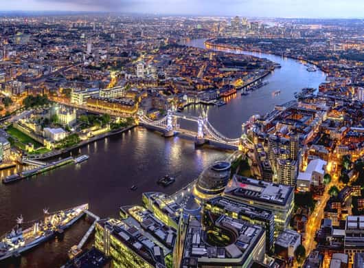 Panoramisch uitzicht vanaf The Shard