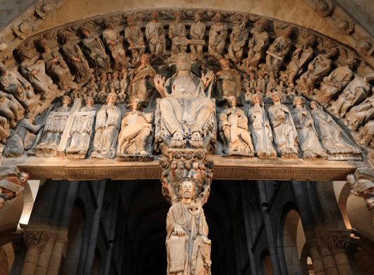 Detail van het interieur van de kathedraal van Santiago de Compostela
